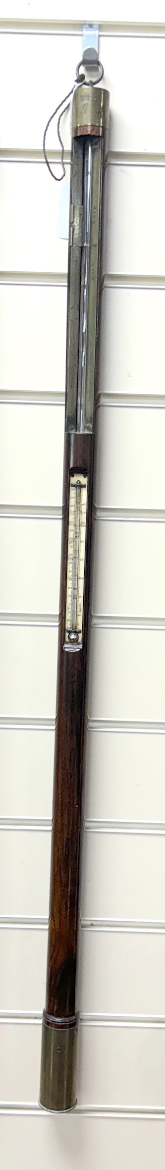 A George III rosewood stick barometer by Worthington & Allan, London, height 92cm